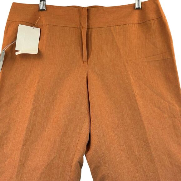 Classiques Entier Pants Women's Size 14 Wide Leg Linen Blend Orange NOS - Picture 2 of 14